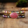 Treasure Jewelry | Hand Made Spring - Full Tube Beaded Boho Cuff Bracelet - 4 STYLES