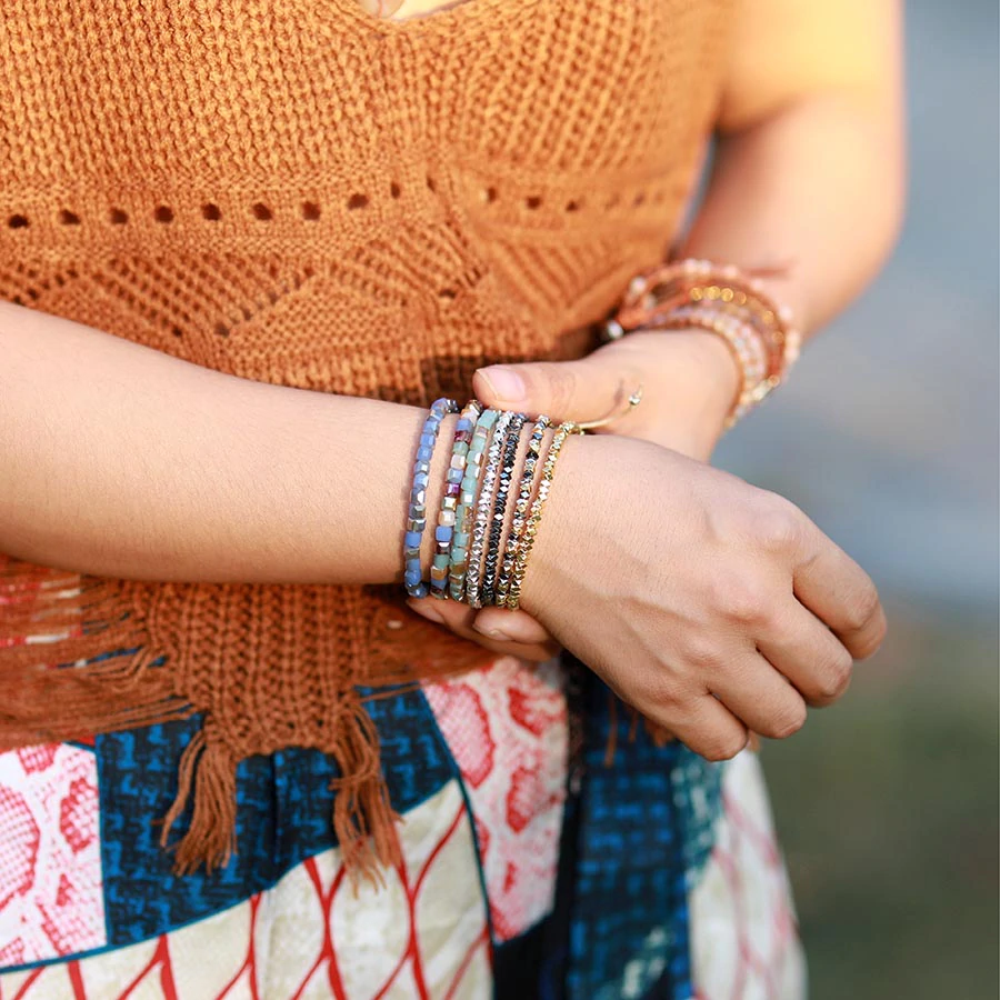 Crystal Stack seed Beads Bracelet