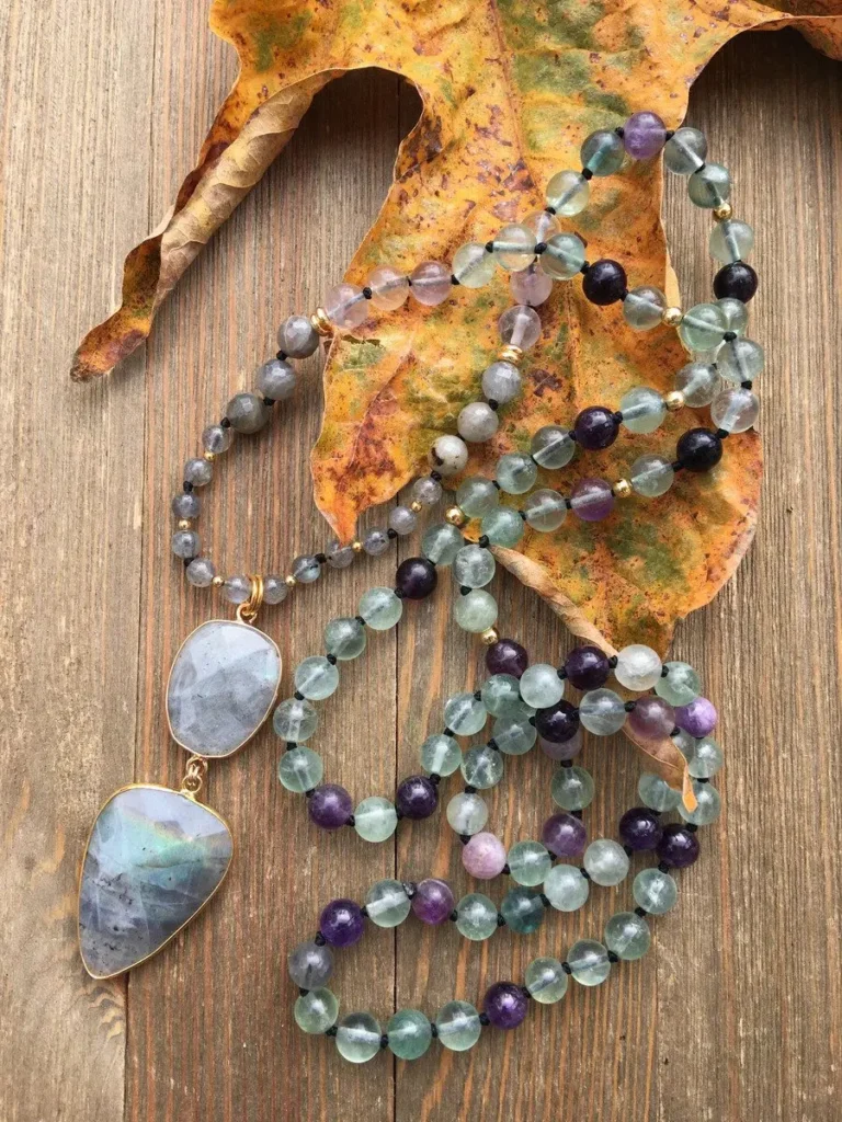 Moon Stone & Labradorite Beaded Necklace