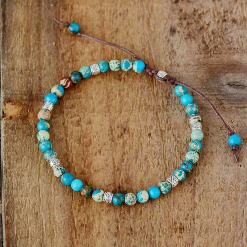 Treasure Jewelry | Hand Made Boho Turquoise Beaded Jasper Stacking Bracelet