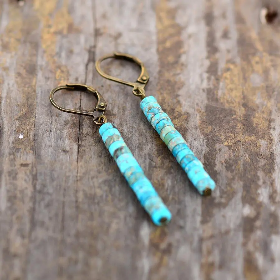 Amelia Bohemian Turquoise Dangle Earrings - Image 5