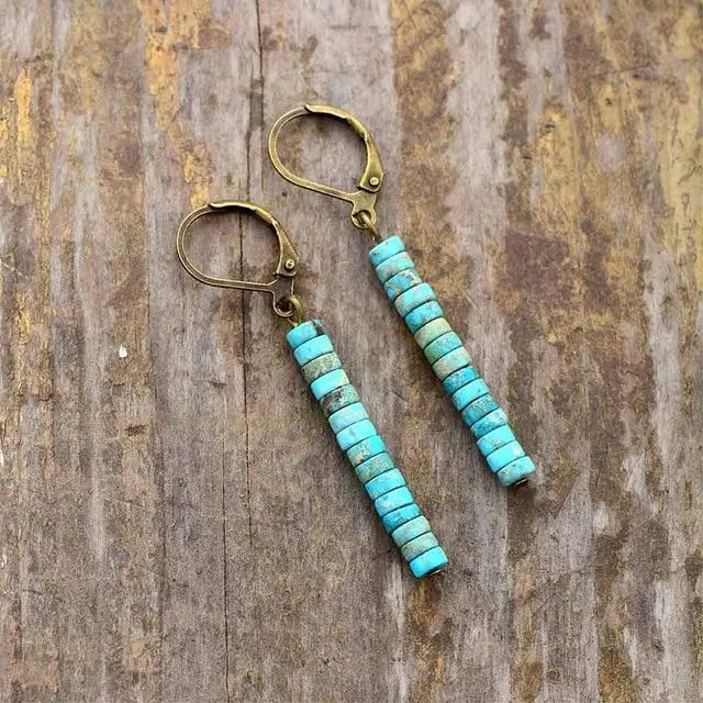 Amelia Bohemian Turquoise Dangle Earrings