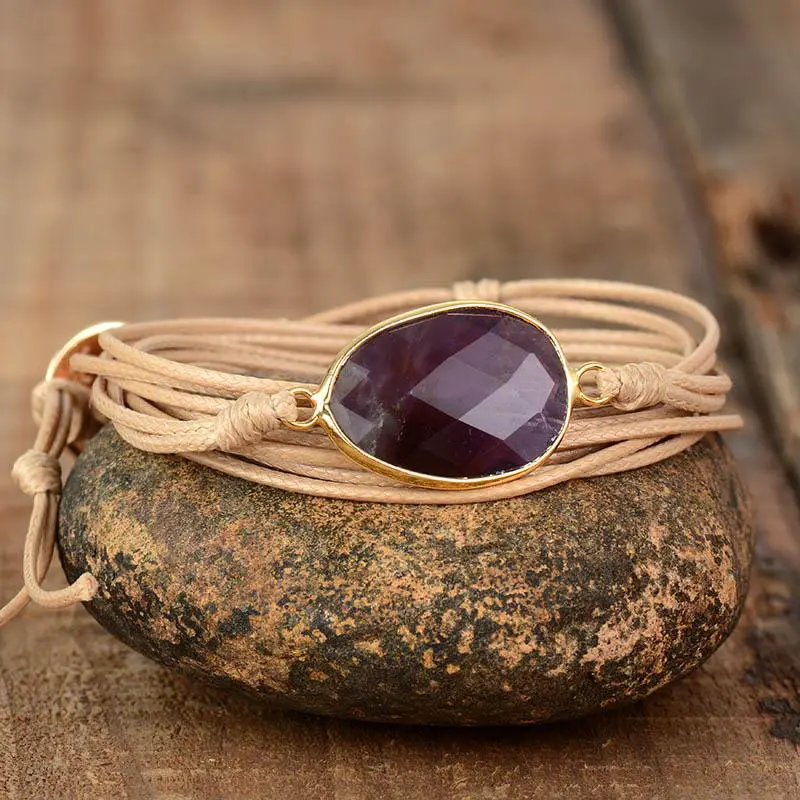 Amethyst Crystal Wrap Bracelet - Image 3