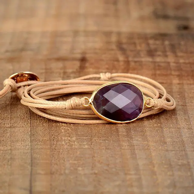 Amethyst Crystal Wrap Bracelet - Image 4