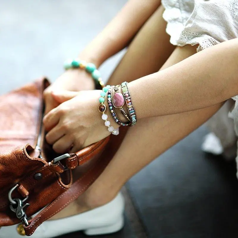 Fancy Bouquet Gemstone wrap bracelet