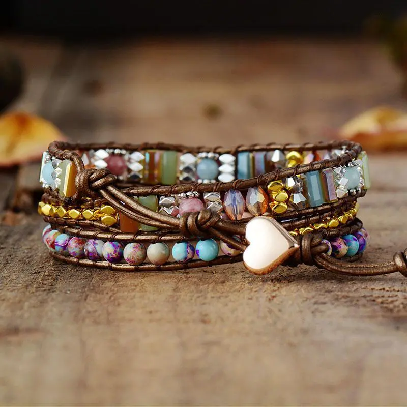 Fancy Bouquet Gemstone wrap bracelet