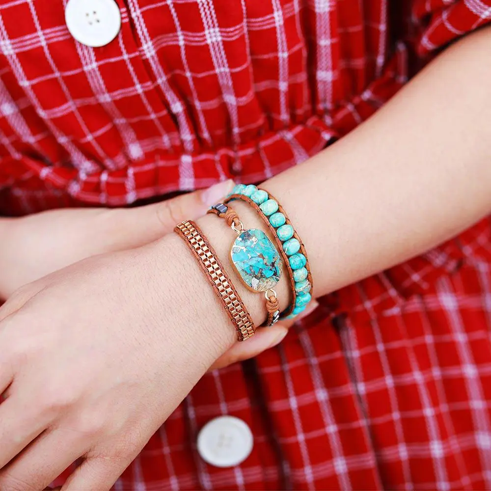 Cassiopeia Leather Wrap Bracelet