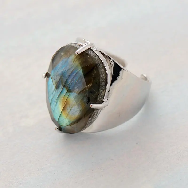 North aurora Labradorite Boho Ring