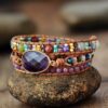 Fancy Art Amethyst wrap Bracelet