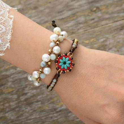Mixed Pearls Braided Bracelet