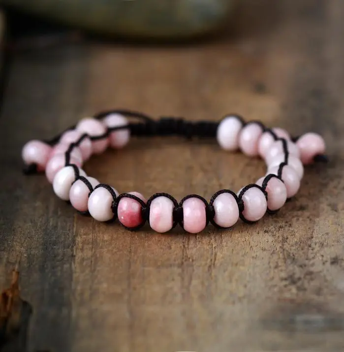 Fantasy Pink - Rhodonite beaded Natural stone Bracelet