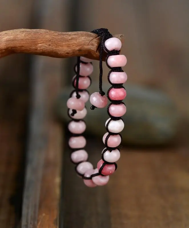 Fantasy Pink - Rhodonite beaded Natural stone Bracelet - Image 4