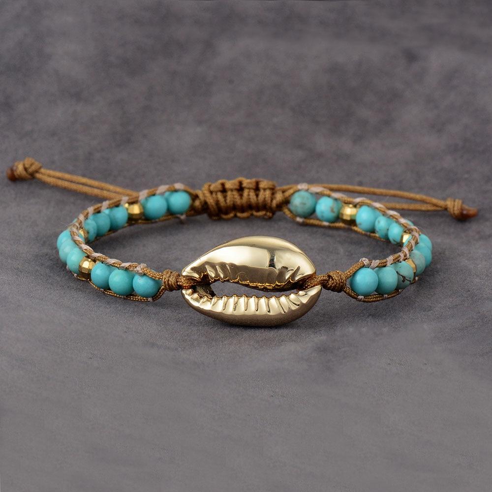 Cypress Golden Shell Turquoise Bracelet