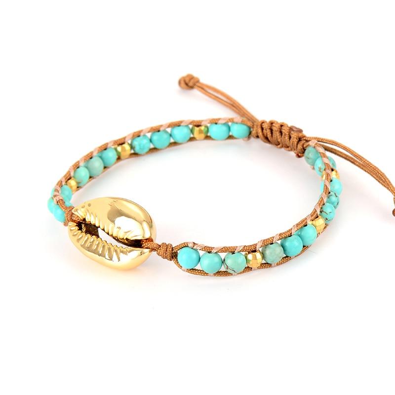 Cypress Golden Shell Turquoise Bracelet