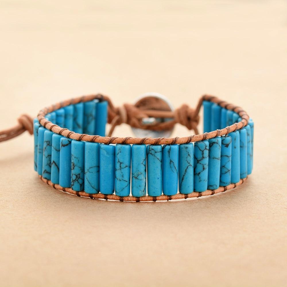 SEA BREEZE BRACELET - Boho Genuine Leather- Blue Ocean Inspired Bracelet