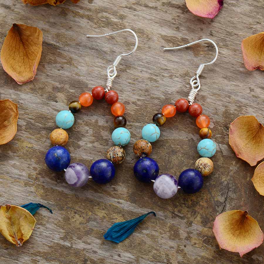 Colorful Fancy Stones Drop Earrings