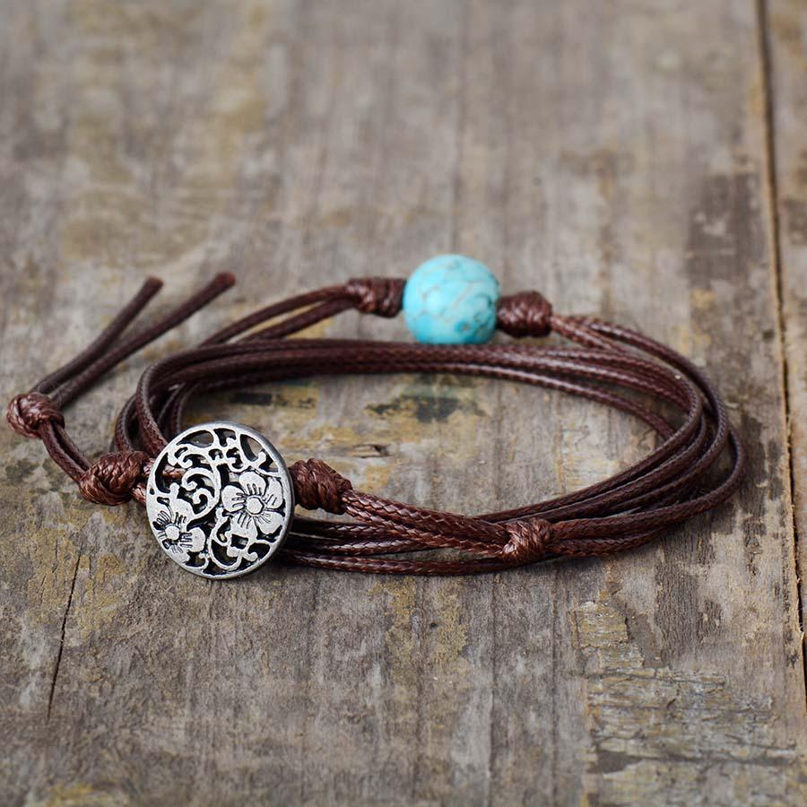 Simple Turquoise Bead - 3 Strands Wrap Bracelet