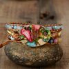 Treasure Jewelry | Apatite Charm Leather Wrap Bracelet