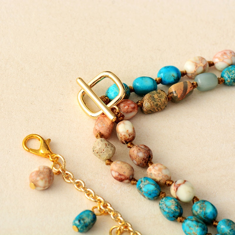 Jasper Stones Elegant Bohemian Beaded Necklace