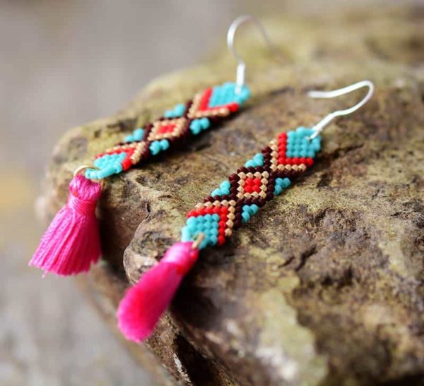 Malakai Colorful Seeds Tassel Earrings