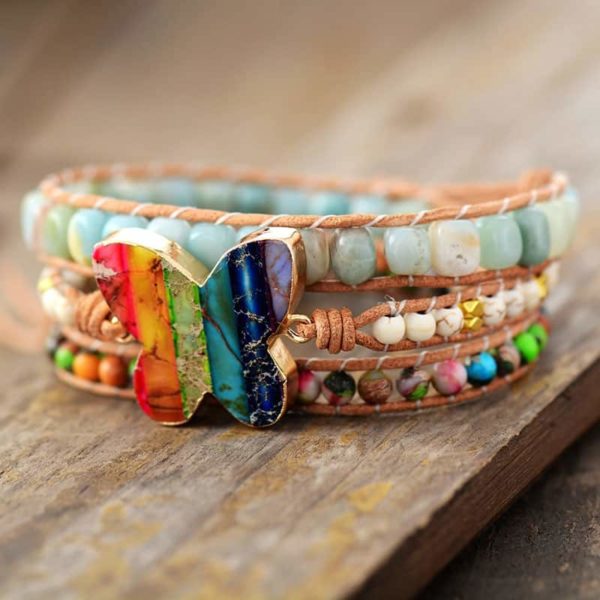 Evie Rainbow Butterfly Wrap Bracelet