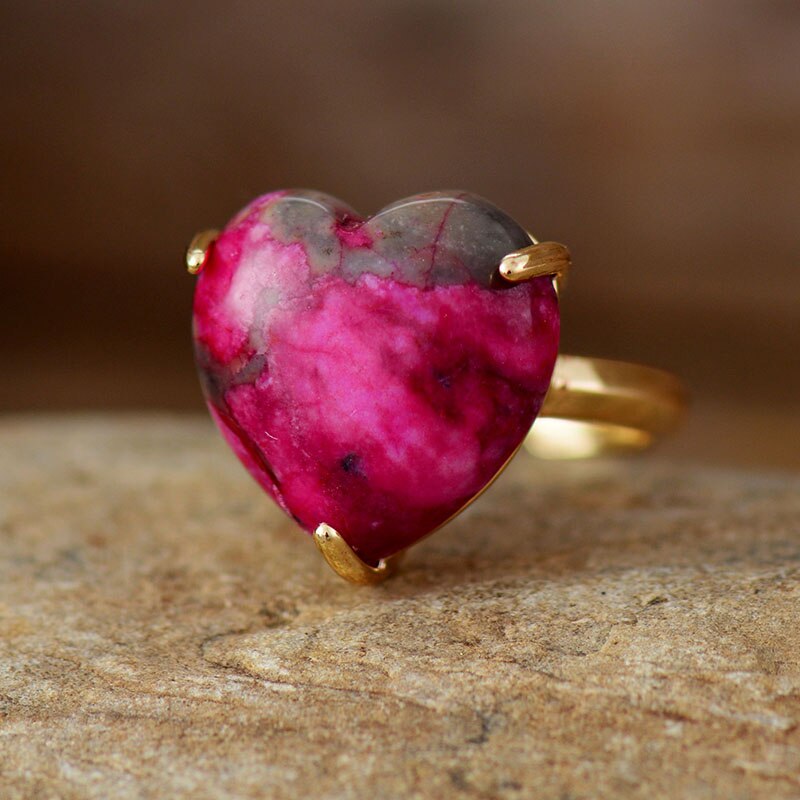 Heart Gemstone Rings Jade gemstone ring