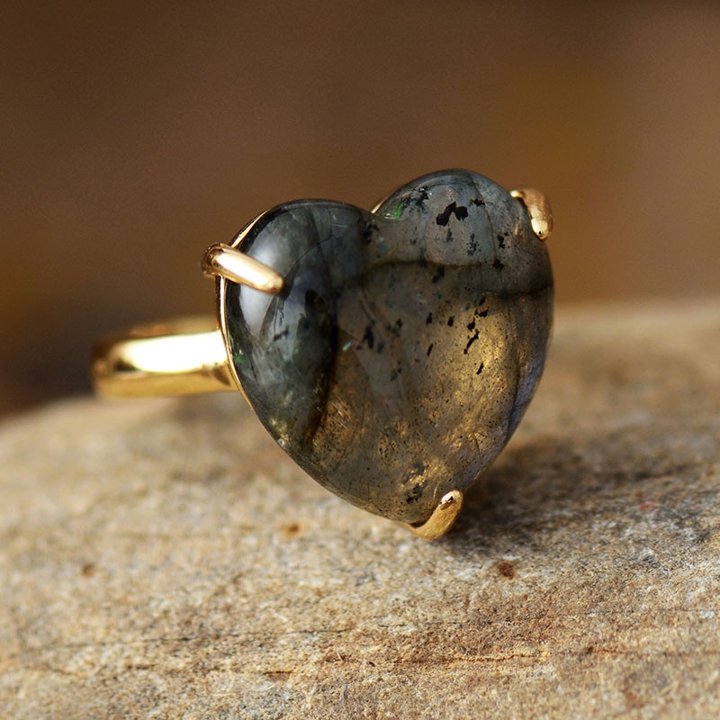 Heart Gemstone Rings