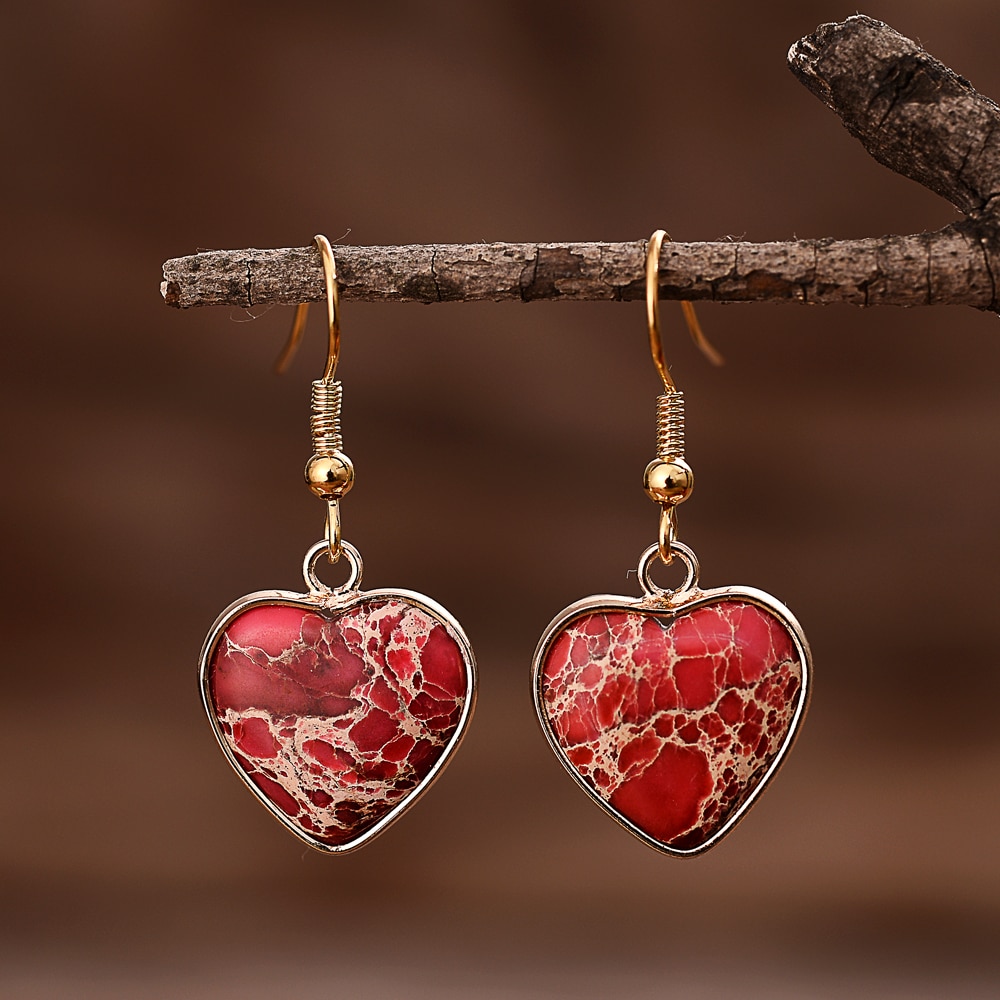 New Handmade heart drop dangle earrings