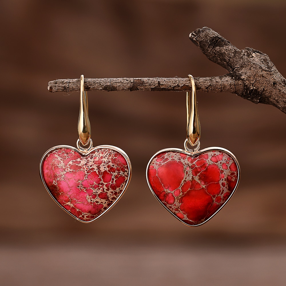 New Handmade heart drop dangle earrings