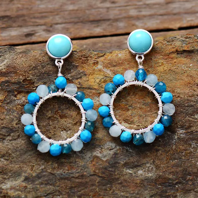 Dahlia Magic turquoise Earrings