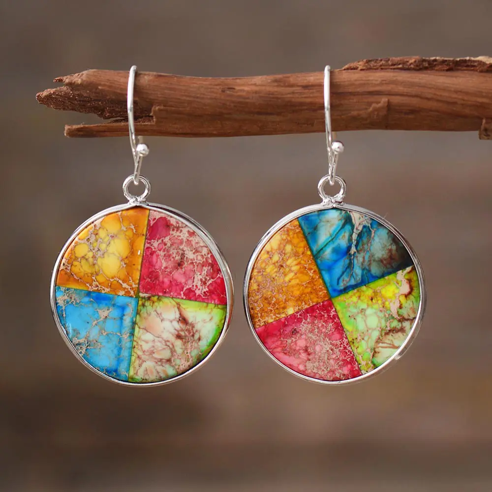 Chromatic Jasper Hippie Earrings