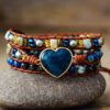 Ocean Heart Apatite Wrap Bracelet