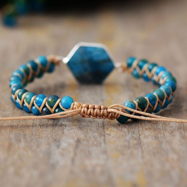 Hexagon Charm Braided Beads Bracelet | Treasure Jewelry