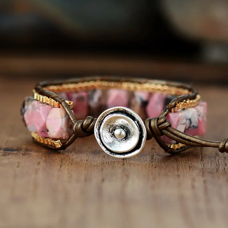 Livia Chunky Rhodonite Bracelet