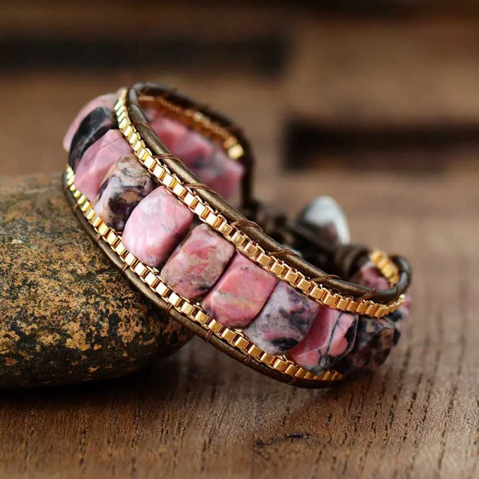 Livia Chunky Rhodonite Bracelet