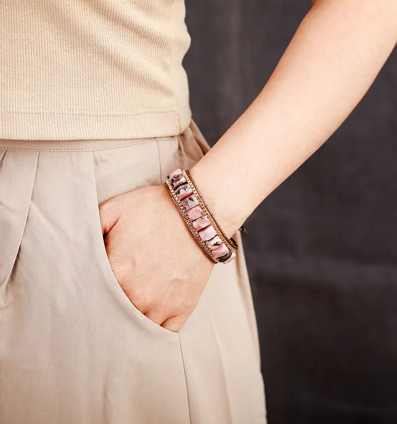 Livia Chunky Rhodonite Bracelet