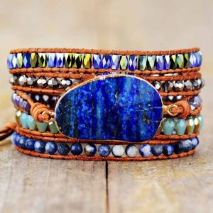 Lapis Lazuli Stone Bohemian Wrap Bracelet
