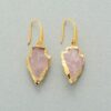 Callista Arrowhead Rose Quartz Drop Earrings - Image 2