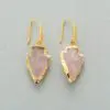 Callista Arrowhead Rose Quartz Drop Earrings - Image 2