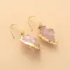 Callista Arrowhead Rose Quartz Drop Earrings - Image 4