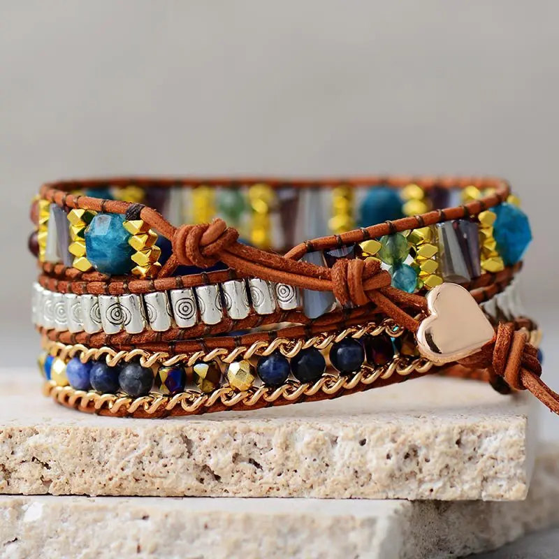 Nature in Heart Bohemian Wrap Bracelet