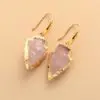 Callista Arrowhead Rose Quartz Drop Earrings - Image 3