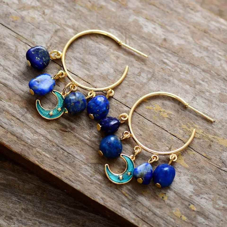 Treasure Jewelry|Lunar Magic Lapis Lazuli Earrings