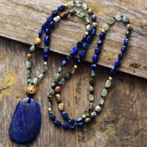 Starry Nights Blue lapis Stone Necklace