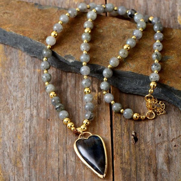 Phoenix Heart Labradorite Necklace