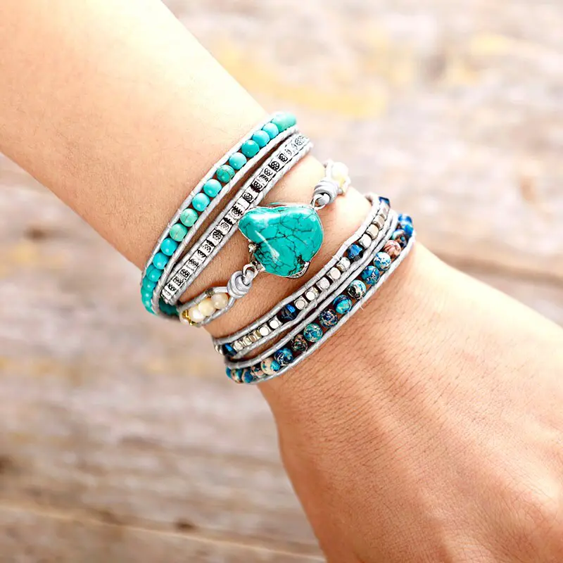 Turquoise protection clearance wrap bracelet