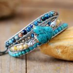 Bluebell Turquoise Wrap Bracelet-Gemstone bohemian jewelry for women