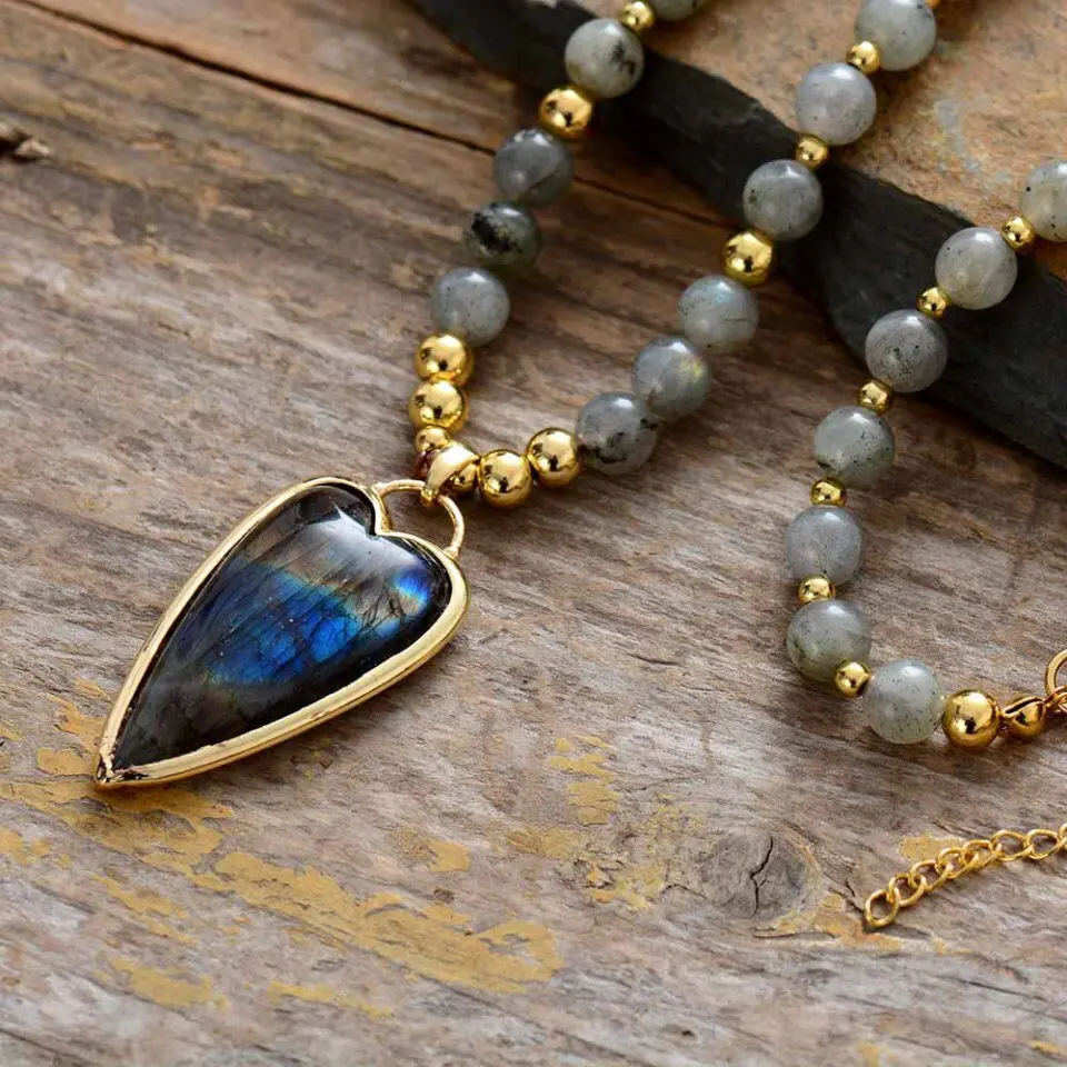 Phoenix Heart Labradorite Necklace