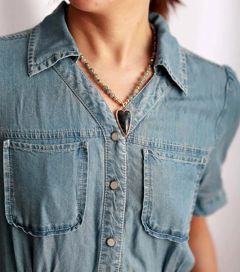 Phoenix Heart Labradorite Necklace