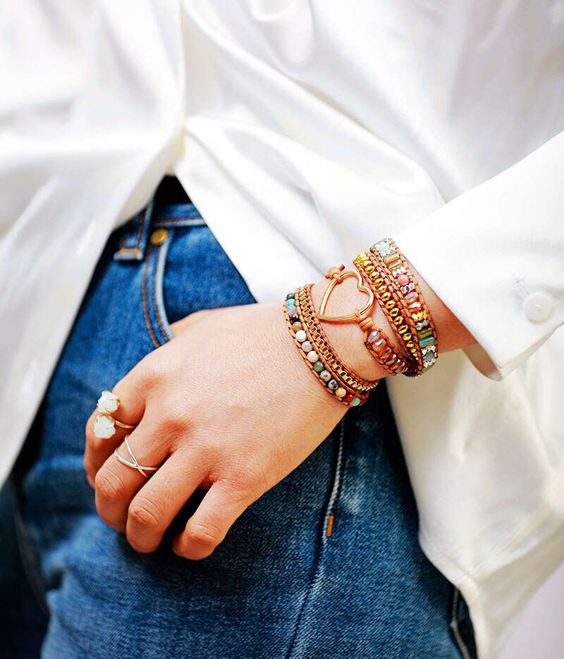 Luna Heart Boho wrap bracelet